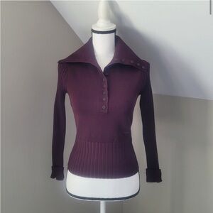 Tory Burch Ribbed Polo Sweater